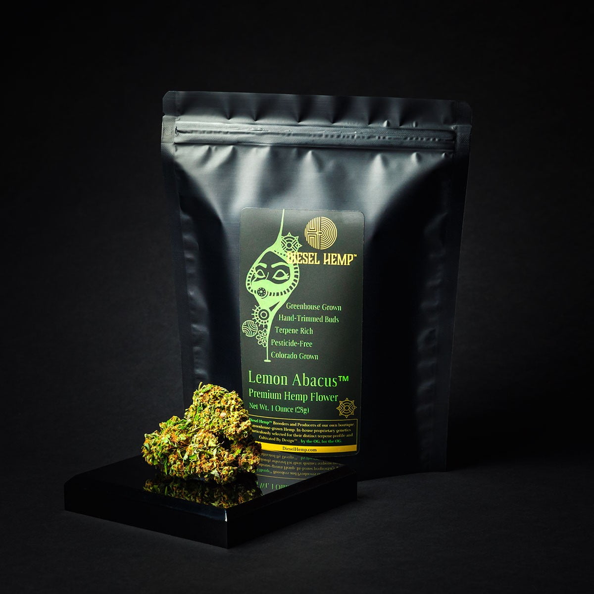 Lemon Abacus™ CBD Flower 1 Ounce Bag Diesel Hemp